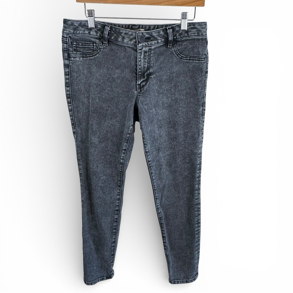 Cabi Jeans Womens Size 10 Grey Acid Wash Skinny Denim Pants Style 366